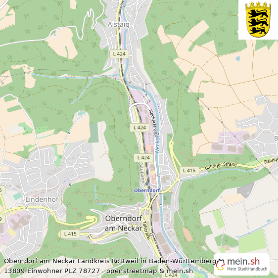 Oberndorf am Neckar Landkreis Rottweil Lageplan © Openstreetmap Contributors Oberndorf am Neckar Kleinstadt Lageplan